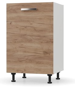 CHARLOTΤE Κάτω Ντουλάπι 50x46.5x82cm με μεταλλικά χερούλια Χρυσό Δρυς