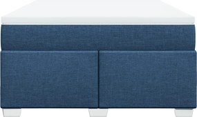 vidaXL Κρεβάτι Boxspring με Στρώμα Μπλε 140x200 εκ. Υφασμάτινο