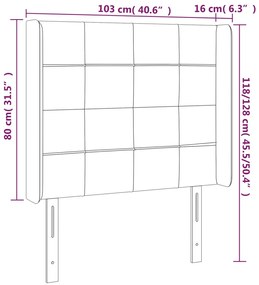 vidaXL Κεφαλάρι Κρεβατιού LED Μαύρο 103x16x118/128 εκ. Υφασμάτινο