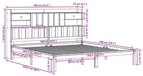 ΚΡΕΒΑΤΙ ΒΙΒΛΙΟΘΗΚΗ ΧΩΡΙΣ ΣΤΡΩΜΑ 180X200 ΕΚ ΜΑΣΙΦ ΞΥΛΟ ΠΕΥΚΟΥ 3321647