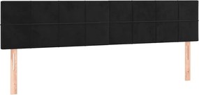 vidaXL Κρεβάτι Boxspring με Στρώμα Μαύρο 180x200 εκ. Βελούδινο