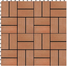 vidaXL Πλάκα Κατασκευής 11 pcs Ξύλο teak 30 x 30 cm WPC