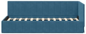 vidaXL Κρεβάτι Γωνίας με κεφαλάρι Μπλε 80 x 200 cm Βελούδο