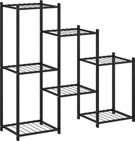 vidaXL Βάση Λουλουδιών Μαύρη 83 x 25 x 80 εκ. Σιδερένια