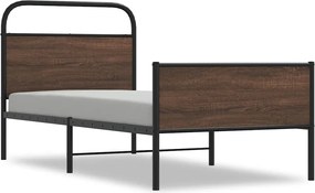 vidaXL Πλαίσιο Κρεβατιού Χωρ. Στρώμα Καφέ Δρυς 90x190 εκ Επεξ. Ξύλο