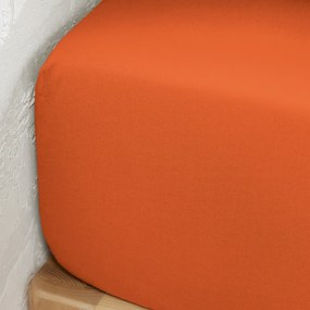Μονόχρωμο σεντόνι με λάστιχο από προπλυμένο βαμβάκι με κέντημα, Merida
