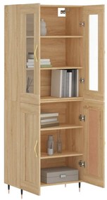 vidaXL Ντουλάπι Sonoma δρυς 69,5 x 34 x 180 εκ. από Επεξεργασμένο Ξύλο