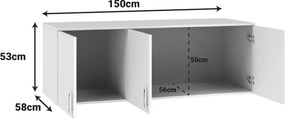 Πατάρι ντουλάπας Royal pakoworld τρίφυλλο λευκό 150x58x53εκ