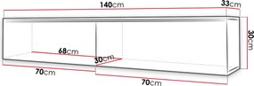 Έπιπλο τηλεόρασης Dalia-Gkri - 140.00Χ33.00Χ30.00cm