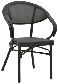 Armchair Isaia black aluminum-textilene black 57x57x83cm 57x57x83 εκ.