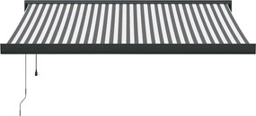 vidaXL Τέντα Πτυσσόμενη Ανθρακί και Λευκή 3,5x2,5μ. Ύφασμα / Αλουμίνιο