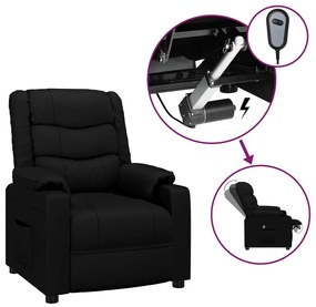 vidaXL Πολυθρόνα Ανακλινόμενη Ηλεκτρική Μαύρη από Συνθετικό Δέρμα
