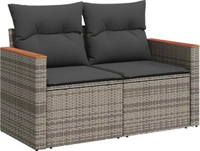 vidaXL Σετ Καναπέ Κήπου 8 pcs Γκρι συνθετικό ρατάν