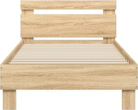 vidaXL Πλαίσιο Κρεβατιού με Κεφαλάρι Sonoma Δρυς 90x200 εκ. Επεξ. Ξύλο