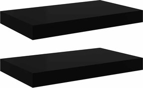 vidaXL Ράφια Τοίχου 2 τεμ. Μαύρα 40x23,5x3,8 εκ. MDF