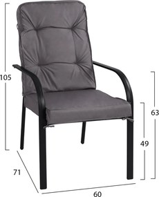 ΣΕΤ ΤΡΑΠΕΖΑΡΙΑ 7ΤΜΧ ΤΡΑΠΕΖΙ BRUNO 150X90 ΜΕ ΠΟΛΥΘΡΟΝΕΣ ENDIKA ΓΚΡΙ HM11475