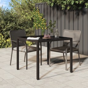 vidaXL Τραπέζι Τραπεζαρίας Κήπου Καφέ 90x90x75 εκ Πολυ Ράταν