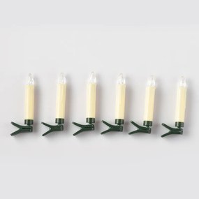 "6 WHITE MINI CLIPS CANDLES", 6*1  LED ΛΑΜΠ. ΜΠΑΤ. (6*AAA), WW,IP20, φ1.5X10.5cm ACA X0761121