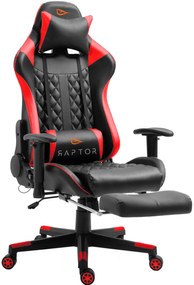 Καρέκλα Gaming Raptor Spectre-Kokkino - PVC,Μέταλλο - PoliHome