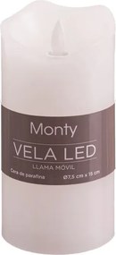 Διακοσμητικό Κερί led με κίνηση φλόγας λευκό 7,50x15εκ.