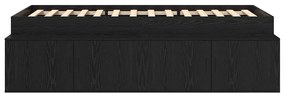 vidaXL Σκελετός Κρεβατιού Μαύρη Οξυά 90 x 200 cm Επεξεργασμένο ξύλο