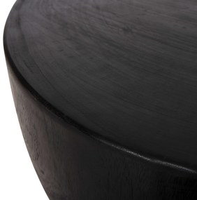 Τραπέζι Βοηθητικό Pompu Μαύρο Μασίφ Ξύλο Suar Φ58x34Υεκ.