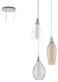 Φωτιστικό Οροφής Led Pontevedra 95393 White-Amber Eglo Μέταλλο,Γυαλί
