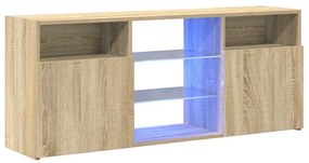 vidaXL Έπιπλο Τηλεόρασης με LED Sonoma Δρυς 120x30x50 εκ.