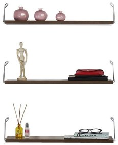 Triple Wall Shelf Rafael Fylliana Walnut 60*18*12.5 cm 60x18x12.5 εκ.