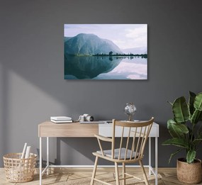 Εικόνα ζωγραφισμένο τοπίο μιας ορεινής λίμνης - 120x80