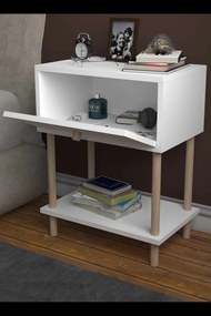 Κομοδίνο Λευκό LIFLILO 50x32x64.4