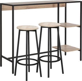 Σετ μπαρ κουζίνας μεταλλικό Nextdeco Υ100x44x124εκ.