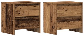 vidaXL Κομοδίνο 2 τεμ Παλιό Ξύλο 45x34x44,5 εκ Επεξεργασμένο Ξύλο