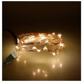 Διακοσμητική Γιρλάντα 2m 20 LED USB 1.2W 3000K Χάλκινο 79720 Globostar 79720 Χάλκινο