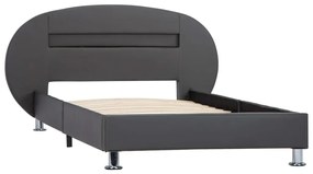 Πλαίσιο Κρεβατιού με LED Γκρι 90x200 εκ. από Συνθετικό Δέρμα - Γκρι