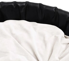 vidaXL Κρεβάτι Σκύλου Μαύρο/Μπεζ 79 x 70 x 19 εκ. Βελουτέ/Συνθ. Δέρμα
