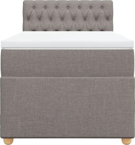 vidaXL Κρεβάτι Boxspring με Στρώμα Taupe 90x190 εκ.Υφασμάτινο