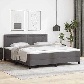 vidaXL Κρεβάτι με Στρώμα με στρώμα Γκρι 180 x 200 cm Τεχνητό δέρμα