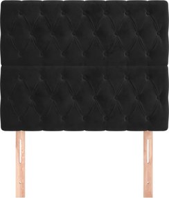 vidaXL Κεφαλάρι Μαύρο Βελούδινο 90x7x118/128 εκ.