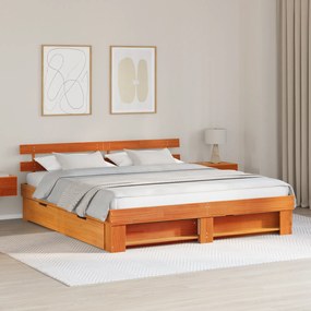 vidaXL Σκελετός Κρεβατιού Καφέ κεριού 180 x 200 cm Στερεό Ξύλο