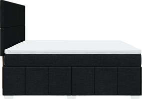 vidaXL Κρεβάτι Boxspring με Στρώμα Μαύρο 180x200 εκ. Υφασμάτινο