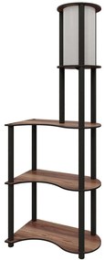 Φωτιστικό Δαπέδου Με Ραφάκια 666PTR1108 50x30x140cm 1xE27 40W Walnut Opviq