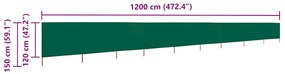 vidaXL Προστατευτικό Αέρα με 9 Πάνελ Πράσινο 1200 x 120 εκ. Υφασμάτινο