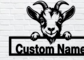 Σετ των 2 Intra απο ξύλο plywood 3mm-4mm πάχος – Peeking Goats Προσαρμοσμένη πινακίδα ονόματος PNG Δίασταση 20x20 cm INTRAFABR-96480298