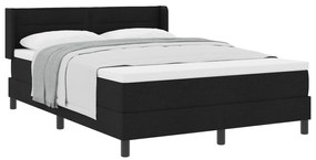 vidaXL Κρεβάτι με ελατήρια Μαύρο 160 x 200 cm Ύφασμα και αφρός