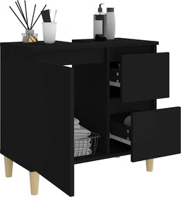 vidaXL Ντουλάπι Μπάνιου Μαύρο 65x33x60 εκ. Επεξεργασμένο Ξύλο
