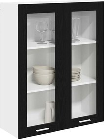 vidaXL Κρεμαστό ντουλάπι Μαύρη Οξυά 80 x 31 x 100 εκ.
