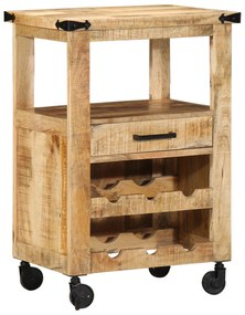 vidaXL Καρότσι Κουζίνας 55x40x80 cm Μασίφ Ρουστίκ Ξύλο Μάνγκο