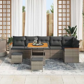 vidaXL Σετ Καναπέ Κήπου 9 pcs Γκρι συνθετικό ρατάν