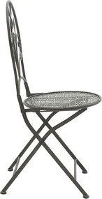 Τραπεζαρία κήπου Abriel pakoworld σετ 3τεμ μέταλλο ανθρακί antique